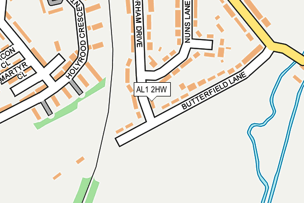 AL1 2HW map - OS OpenMap – Local (Ordnance Survey) AL1 2HW map - OS OpenMap – Local (Ordnance Survey)