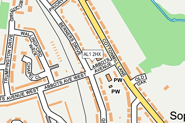 AL1 2HX map - OS OpenMap – Local (Ordnance Survey) AL1 2HX map - OS OpenMap – Local (Ordnance Survey)
