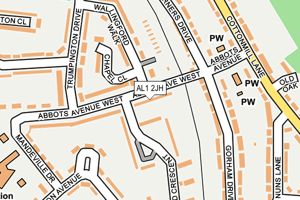 AL1 2JH map - OS OpenMap – Local (Ordnance Survey) AL1 2JH map - OS OpenMap – Local (Ordnance Survey)