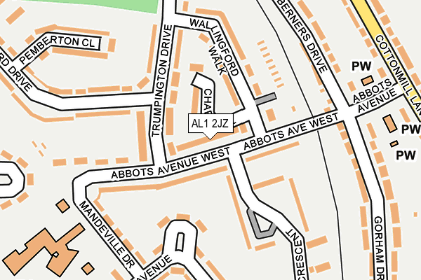 AL1 2JZ map - OS OpenMap – Local (Ordnance Survey) AL1 2JZ map - OS OpenMap – Local (Ordnance Survey)
