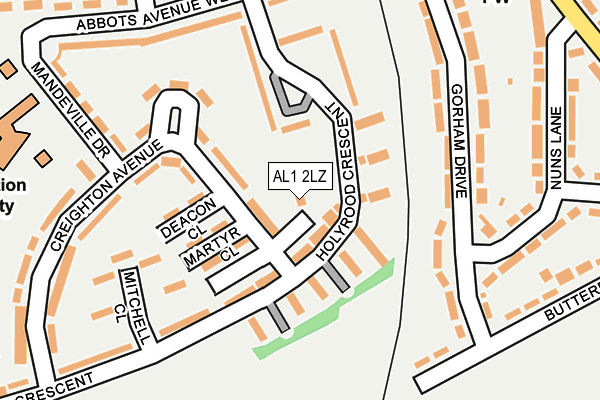 AL1 2LZ map - OS OpenMap – Local (Ordnance Survey) AL1 2LZ map - OS OpenMap – Local (Ordnance Survey)