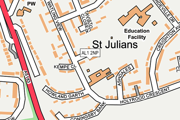 AL1 2NP map - OS OpenMap – Local (Ordnance Survey) AL1 2NP map - OS OpenMap – Local (Ordnance Survey)