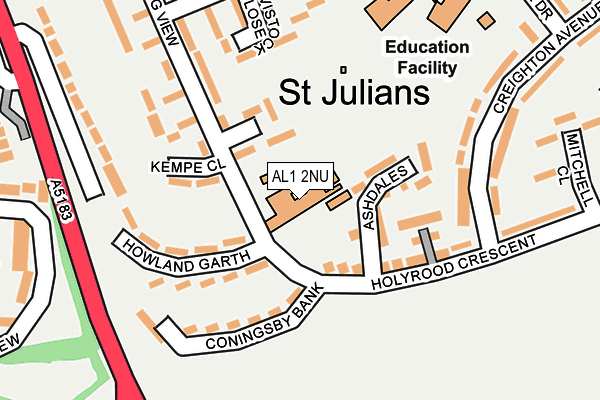 AL1 2NU map - OS OpenMap – Local (Ordnance Survey) AL1 2NU map - OS OpenMap – Local (Ordnance Survey)