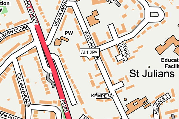 AL1 2PA map - OS OpenMap – Local (Ordnance Survey) AL1 2PA map - OS OpenMap – Local (Ordnance Survey)