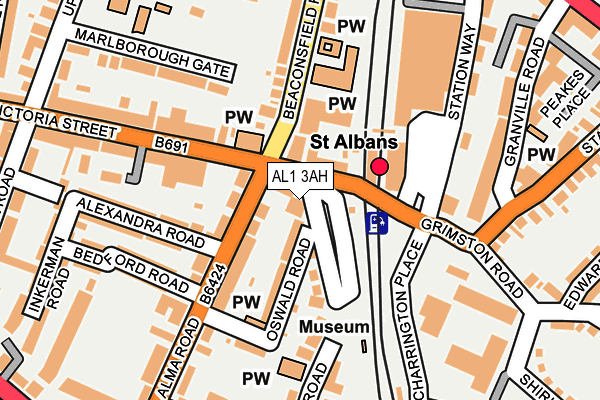 AL1 3AH map - OS OpenMap – Local (Ordnance Survey) AL1 3AH map - OS OpenMap – Local (Ordnance Survey)