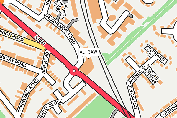 AL1 3AW map - OS OpenMap – Local (Ordnance Survey) AL1 3AW map - OS OpenMap – Local (Ordnance Survey)