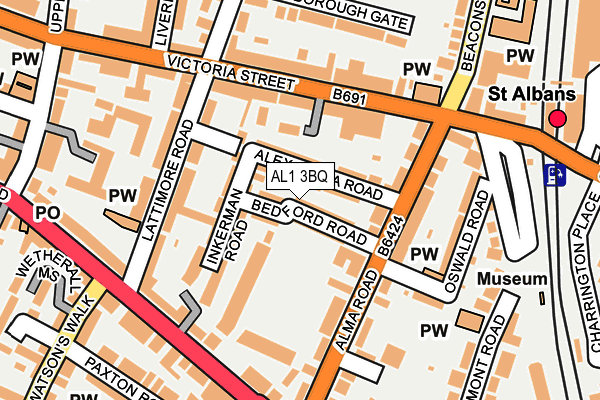 AL1 3BQ map - OS OpenMap – Local (Ordnance Survey) AL1 3BQ map - OS OpenMap – Local (Ordnance Survey)