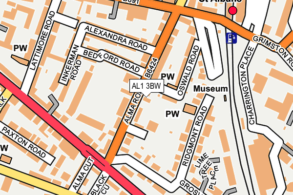 AL1 3BW map - OS OpenMap – Local (Ordnance Survey) AL1 3BW map - OS OpenMap – Local (Ordnance Survey)