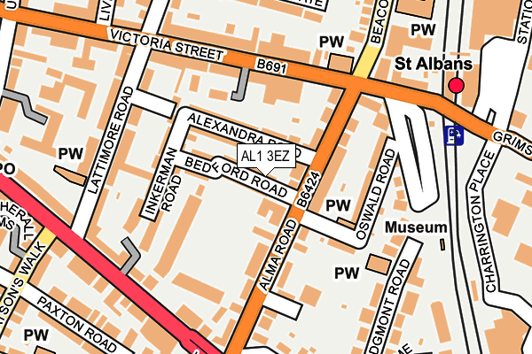 AL1 3EZ map - OS OpenMap – Local (Ordnance Survey) AL1 3EZ map - OS OpenMap – Local (Ordnance Survey)