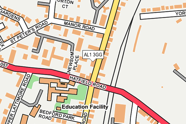 AL1 3GG map - OS OpenMap – Local (Ordnance Survey) AL1 3GG map - OS OpenMap – Local (Ordnance Survey)