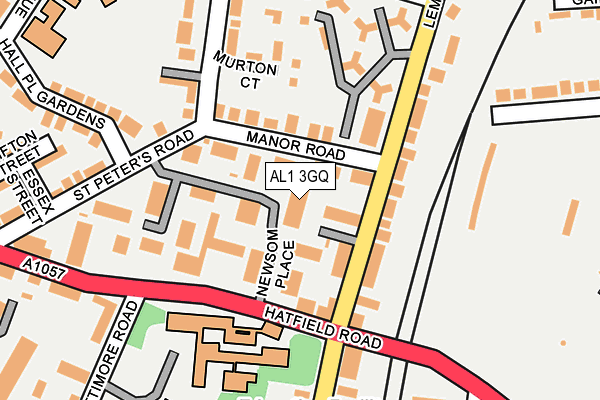 AL1 3GQ map - OS OpenMap – Local (Ordnance Survey) AL1 3GQ map - OS OpenMap – Local (Ordnance Survey)