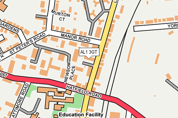 AL1 3GT map - OS OpenMap – Local (Ordnance Survey) AL1 3GT map - OS OpenMap – Local (Ordnance Survey)
