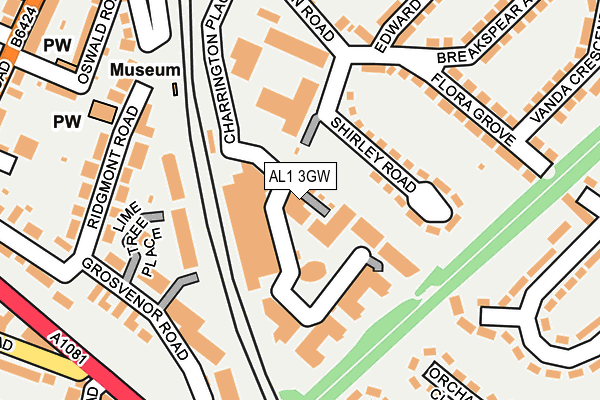 AL1 3GW map - OS OpenMap – Local (Ordnance Survey) AL1 3GW map - OS OpenMap – Local (Ordnance Survey)