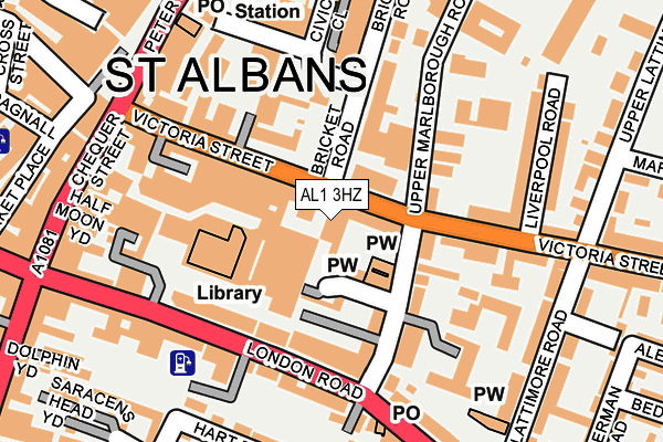 AL1 3HZ map - OS OpenMap – Local (Ordnance Survey) AL1 3HZ map - OS OpenMap – Local (Ordnance Survey)