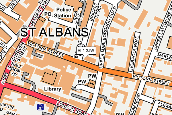 AL1 3JW map - OS OpenMap – Local (Ordnance Survey) AL1 3JW map - OS OpenMap – Local (Ordnance Survey)