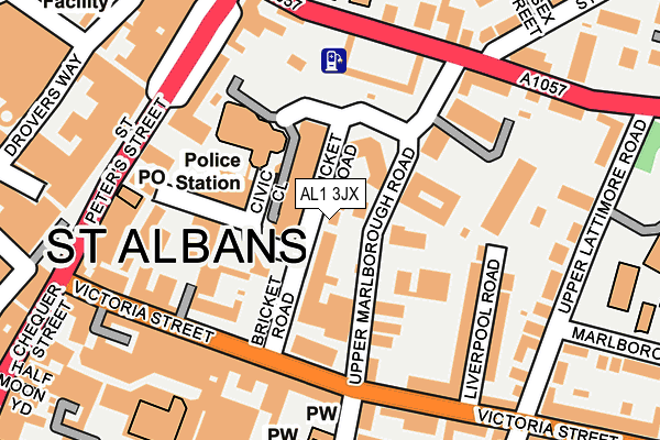 AL1 3JX map - OS OpenMap – Local (Ordnance Survey) AL1 3JX map - OS OpenMap – Local (Ordnance Survey)