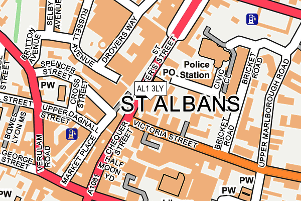 AL1 3LY map - OS OpenMap – Local (Ordnance Survey) AL1 3LY map - OS OpenMap – Local (Ordnance Survey)
