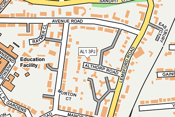 AL1 3PJ map - OS OpenMap – Local (Ordnance Survey) AL1 3PJ map - OS OpenMap – Local (Ordnance Survey)