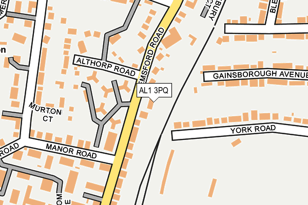 AL1 3PQ map - OS OpenMap – Local (Ordnance Survey) AL1 3PQ map - OS OpenMap – Local (Ordnance Survey)