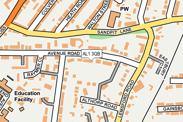 AL1 3QB map - OS OpenMap – Local (Ordnance Survey) AL1 3QB map - OS OpenMap – Local (Ordnance Survey)