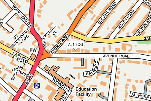 AL1 3QG map - OS OpenMap – Local (Ordnance Survey) AL1 3QG map - OS OpenMap – Local (Ordnance Survey)