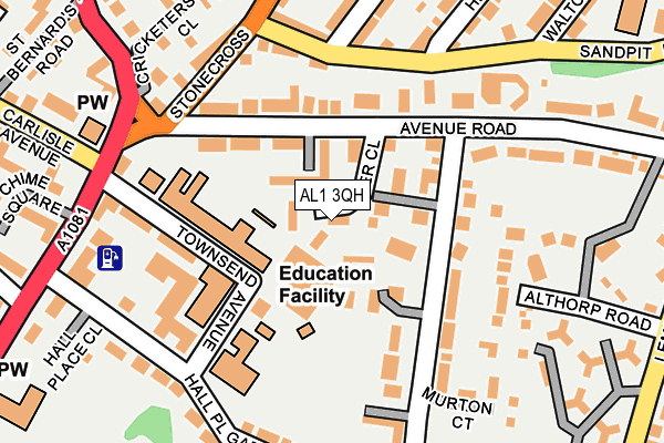 AL1 3QH map - OS OpenMap – Local (Ordnance Survey) AL1 3QH map - OS OpenMap – Local (Ordnance Survey)