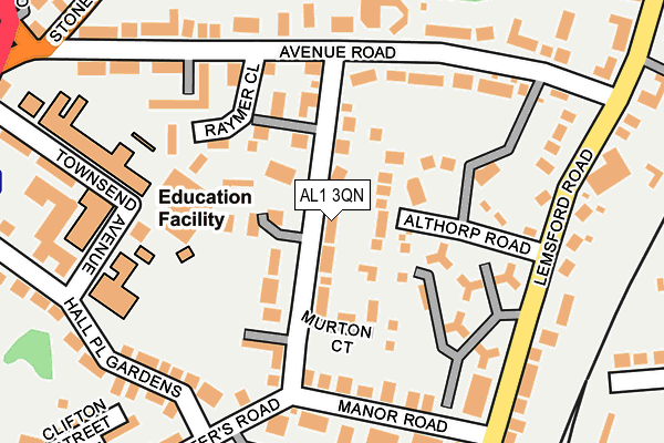 AL1 3QN map - OS OpenMap – Local (Ordnance Survey) AL1 3QN map - OS OpenMap – Local (Ordnance Survey)