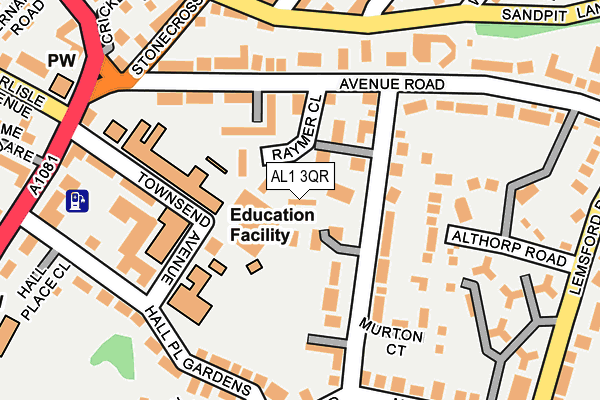 AL1 3QR map - OS OpenMap – Local (Ordnance Survey) AL1 3QR map - OS OpenMap – Local (Ordnance Survey)
