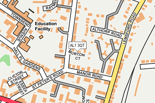 AL1 3QT map - OS OpenMap – Local (Ordnance Survey) AL1 3QT map - OS OpenMap – Local (Ordnance Survey)