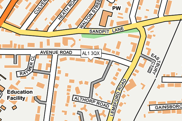 AL1 3QX map - OS OpenMap – Local (Ordnance Survey) AL1 3QX map - OS OpenMap – Local (Ordnance Survey)