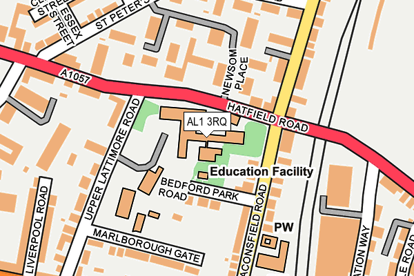 AL1 3RQ map - OS OpenMap – Local (Ordnance Survey) AL1 3RQ map - OS OpenMap – Local (Ordnance Survey)