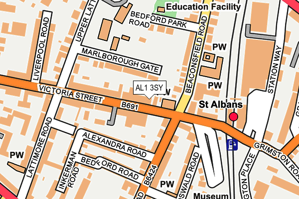 AL1 3SY map - OS OpenMap – Local (Ordnance Survey) AL1 3SY map - OS OpenMap – Local (Ordnance Survey)