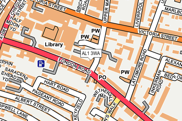 AL1 3WA map - OS OpenMap – Local (Ordnance Survey) AL1 3WA map - OS OpenMap – Local (Ordnance Survey)