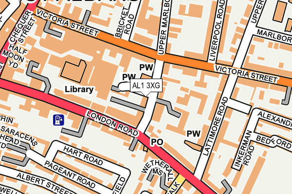 AL1 3XG map - OS OpenMap – Local (Ordnance Survey) AL1 3XG map - OS OpenMap – Local (Ordnance Survey)