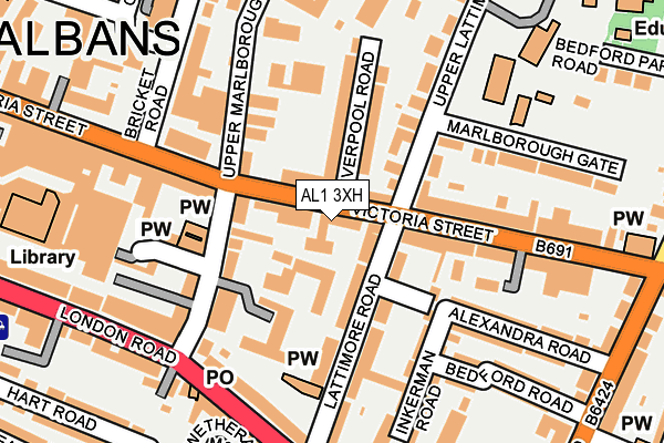 AL1 3XH map - OS OpenMap – Local (Ordnance Survey)