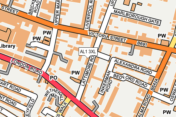 AL1 3XL map - OS OpenMap – Local (Ordnance Survey) AL1 3XL map - OS OpenMap – Local (Ordnance Survey)