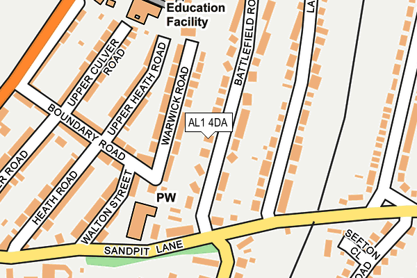 AL1 4DA map - OS OpenMap – Local (Ordnance Survey) AL1 4DA map - OS OpenMap – Local (Ordnance Survey)