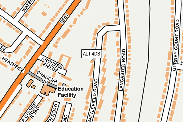 AL1 4DB map - OS OpenMap – Local (Ordnance Survey) AL1 4DB map - OS OpenMap – Local (Ordnance Survey)