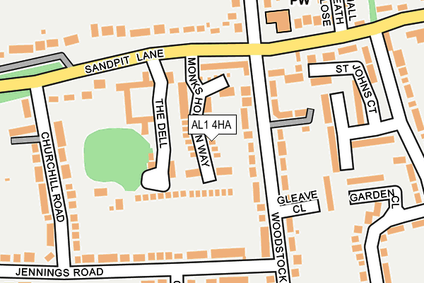 AL1 4HA map - OS OpenMap – Local (Ordnance Survey) AL1 4HA map - OS OpenMap – Local (Ordnance Survey)