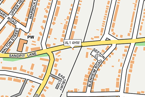 AL1 4HW map - OS OpenMap – Local (Ordnance Survey) AL1 4HW map - OS OpenMap – Local (Ordnance Survey)