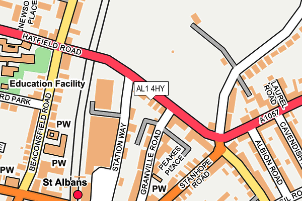 AL1 4HY map - OS OpenMap – Local (Ordnance Survey) AL1 4HY map - OS OpenMap – Local (Ordnance Survey)