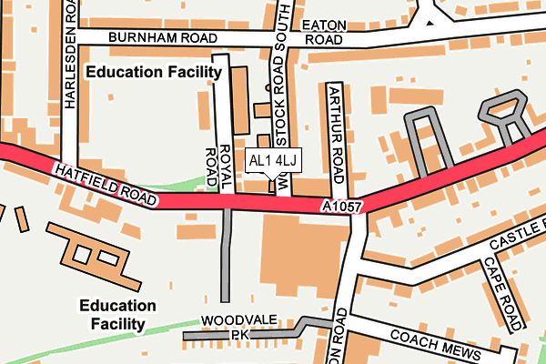 AL1 4LJ map - OS OpenMap – Local (Ordnance Survey) AL1 4LJ map - OS OpenMap – Local (Ordnance Survey)