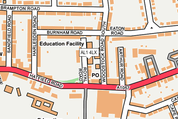 AL1 4LX map - OS OpenMap – Local (Ordnance Survey) AL1 4LX map - OS OpenMap – Local (Ordnance Survey)