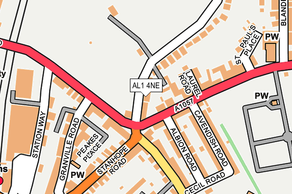 AL1 4NE map - OS OpenMap – Local (Ordnance Survey) AL1 4NE map - OS OpenMap – Local (Ordnance Survey)