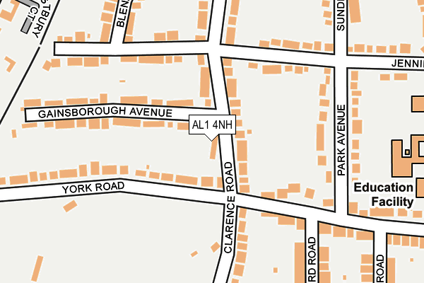 AL1 4NH map - OS OpenMap – Local (Ordnance Survey) AL1 4NH map - OS OpenMap – Local (Ordnance Survey)