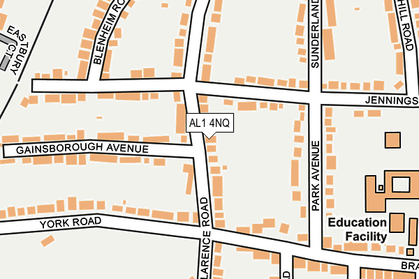 AL1 4NQ map - OS OpenMap – Local (Ordnance Survey) AL1 4NQ map - OS OpenMap – Local (Ordnance Survey)