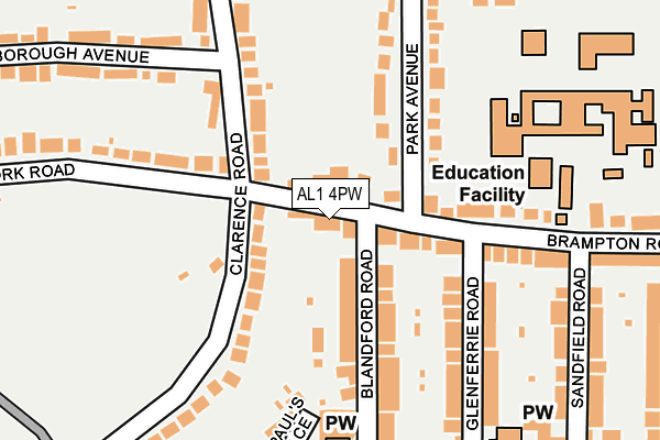 AL1 4PW map - OS OpenMap – Local (Ordnance Survey) AL1 4PW map - OS OpenMap – Local (Ordnance Survey)