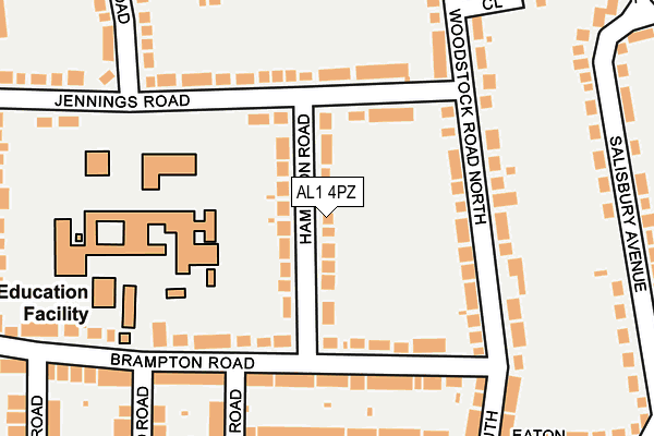 AL1 4PZ map - OS OpenMap – Local (Ordnance Survey) AL1 4PZ map - OS OpenMap – Local (Ordnance Survey)