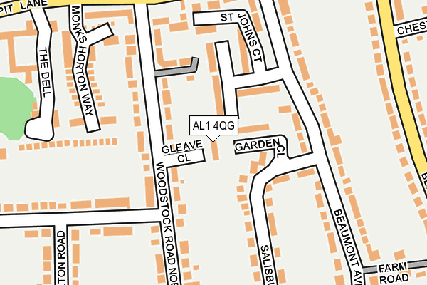 AL1 4QG map - OS OpenMap – Local (Ordnance Survey) AL1 4QG map - OS OpenMap – Local (Ordnance Survey)
