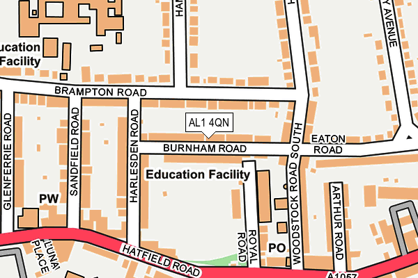 AL1 4QN map - OS OpenMap – Local (Ordnance Survey) AL1 4QN map - OS OpenMap – Local (Ordnance Survey)